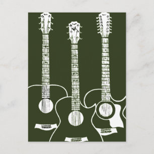 Carte Postale trois guitares acoustiques