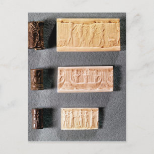 Carte Postale Trois joints cylindriques avec impressions,