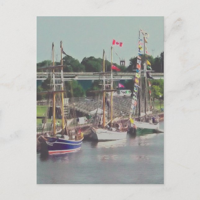 Carte Postale Trois navires sont venus naviguer (Devant)