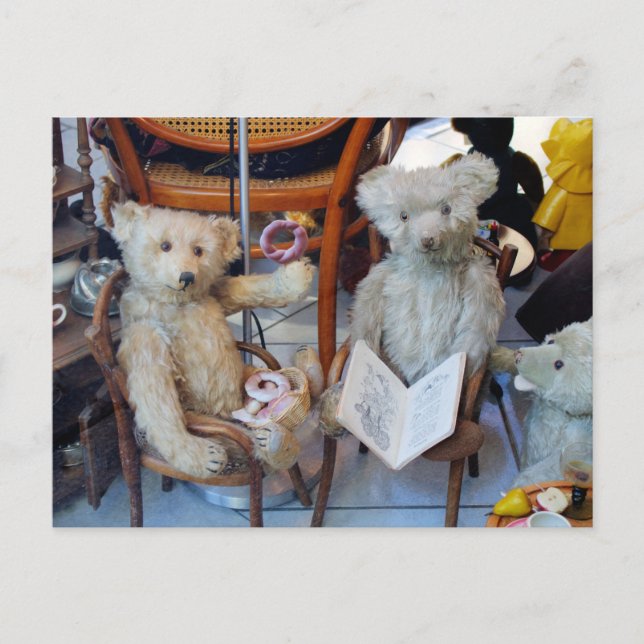 Carte Postale Trois Nounours heureux (Devant)