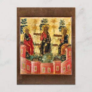 Carte Postale Trois patriarches au Paradis chrétien orthodoxe