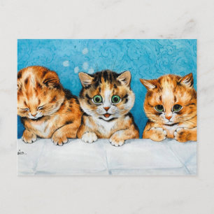 Carte Postale Trois petits chatons mignons, Din-din s'il vous pl