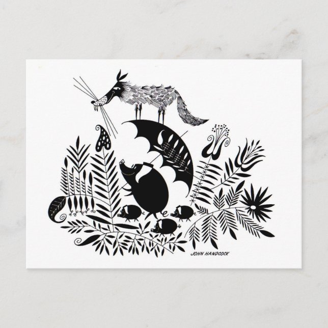 Carte Postale Trois petits cochons (Devant)