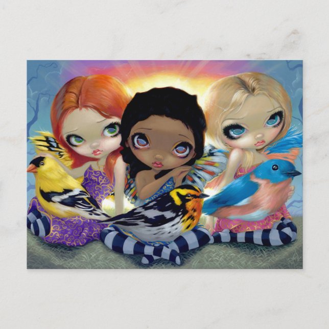 Carte postale "Trois Petits Oiseaux" (Devant)