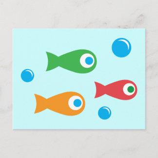 Carte Postale Trois poissons mignons