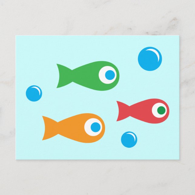 Carte Postale Trois poissons mignons (Devant)