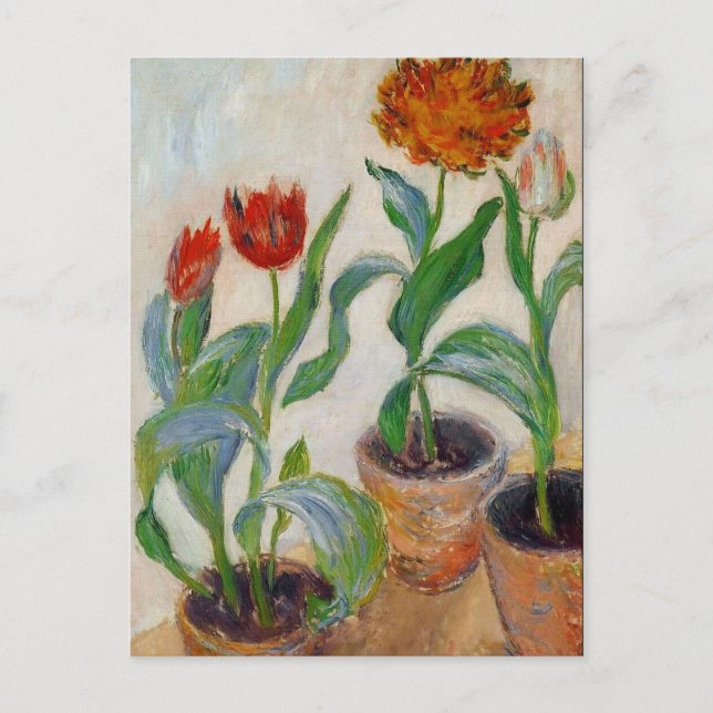 Carte Postale Trois Pots de tulipes Monet (Devant)