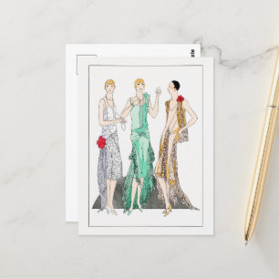 Carte Postale Trois robes de soirée avec dentelle de Racine