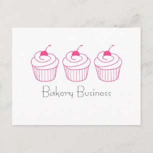 Carte Postale Trois simples cupcakes roses personnalisables cart