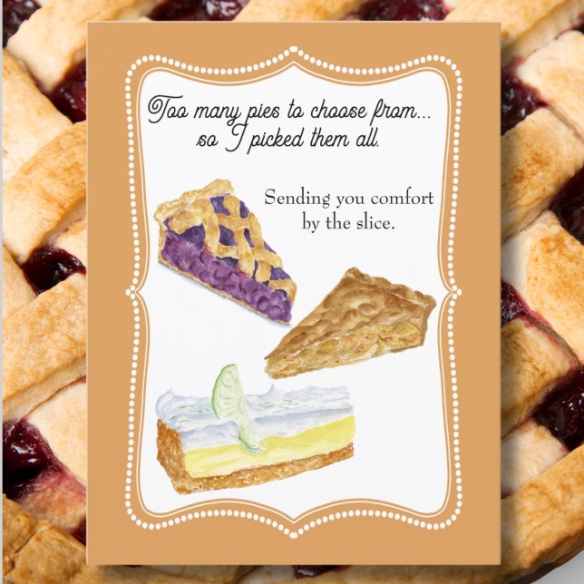 Carte Postale Trois tartes réconfortantes (Créateur téléchargé)