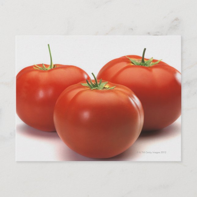 Carte Postale Trois tomates sur le comptoir, gros plan (Devant)
