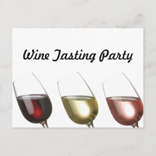 Carte Postale Trois verres de vin Invitation personnalisée