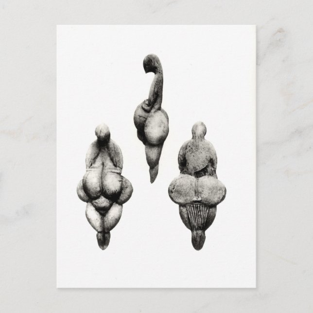 Carte Postale Trois vues d'une statuette "Vénus" (Devant)