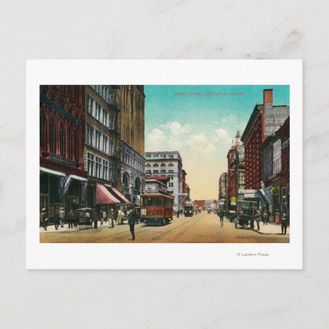 Carte Postale Troisième rue à Portland, Oregon (Devant)