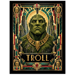 Carte Postale Troll, Art déco mythique