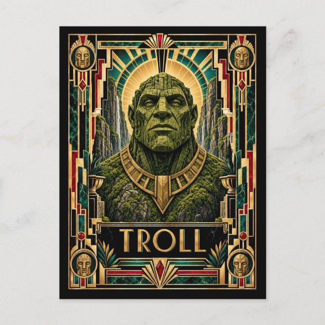 Carte Postale Troll, Art déco mythique (Devant)