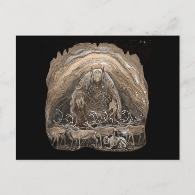 Carte Postale Troll, Boy et Reindeer (Devant)