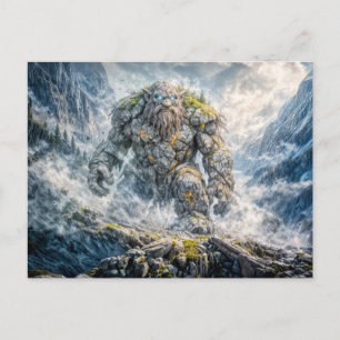 Carte Postale Troll de Fantasy Dynamique dans un Paysage Atmosph