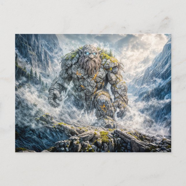 Carte Postale Troll de Fantasy Dynamique dans un Paysage Atmosph (Devant)