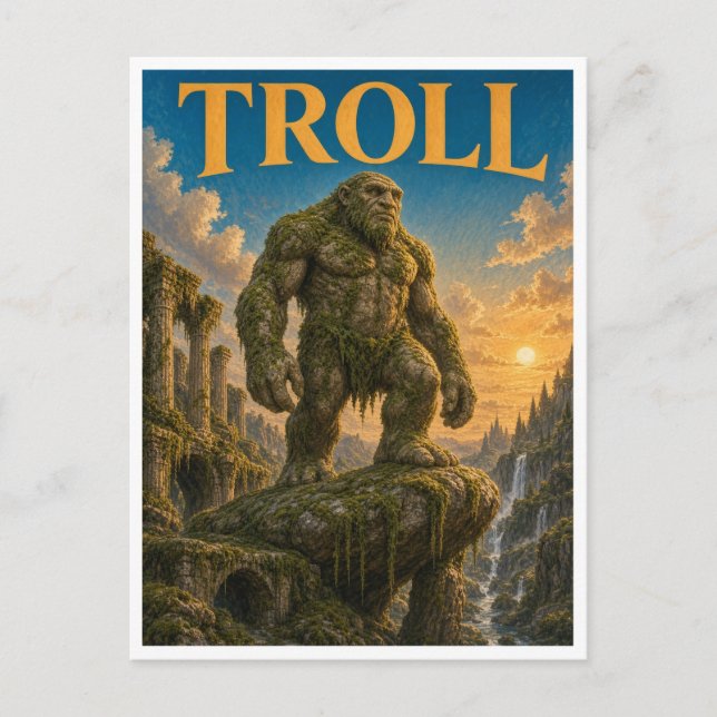 Carte Postale Troll, monstre de fantasy gothique (Devant)