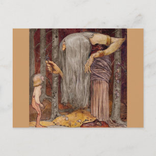 Carte Postale Troll Offering a Little Branch