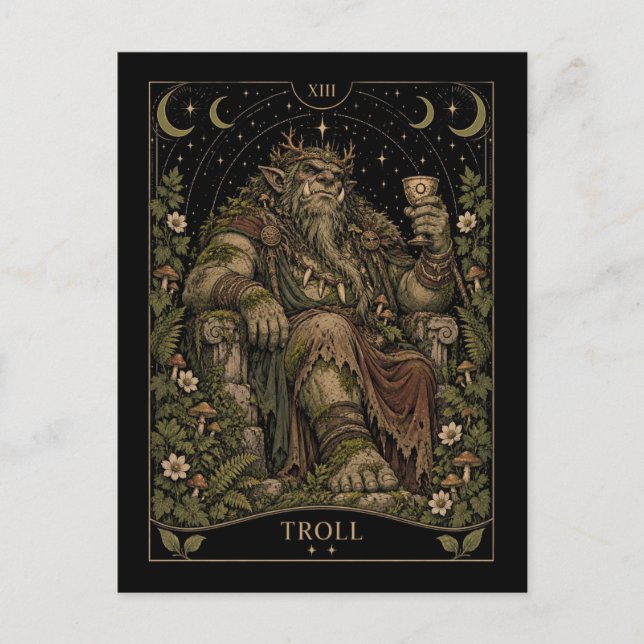 Carte Postale Troll, Tarot Art Starlit (Devant)