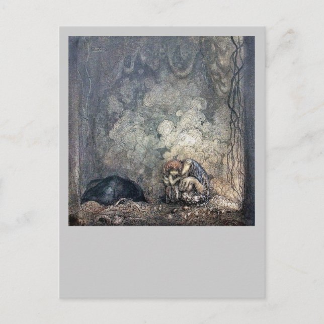 Carte Postale Troll tenant l'enfant (Devant)