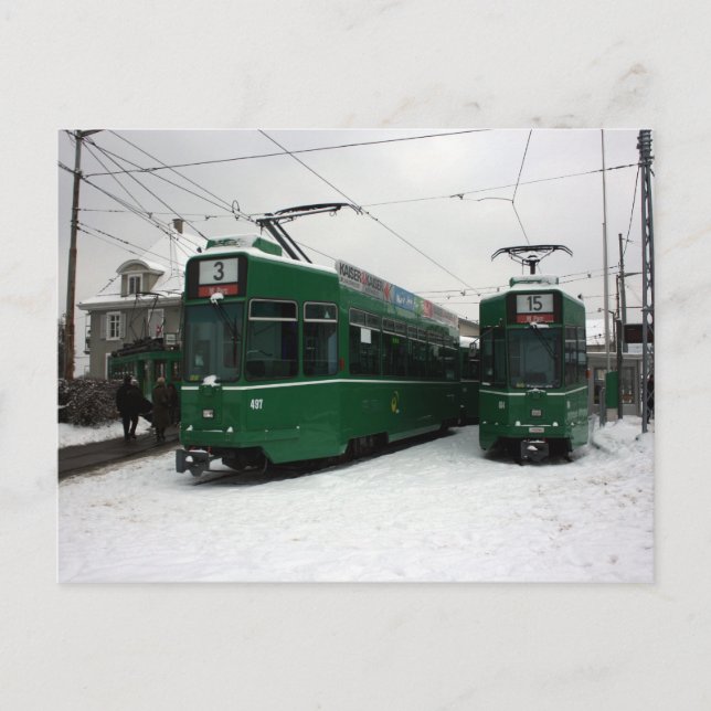 Carte Postale Trolleybus suisses au dépôt BVB M-Parc, Bâle (Devant)