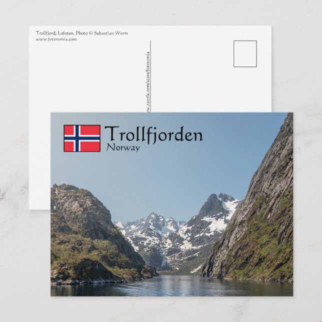 Carte Postale Trollfjorden Norvège (Devant / Derrière)