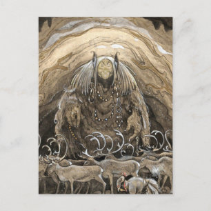 Carte Postale « Trolls et Caribou » Aquarelle de John Bauer