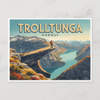 Carte Postale Trolltunga Odda Norway Travel Keepsake