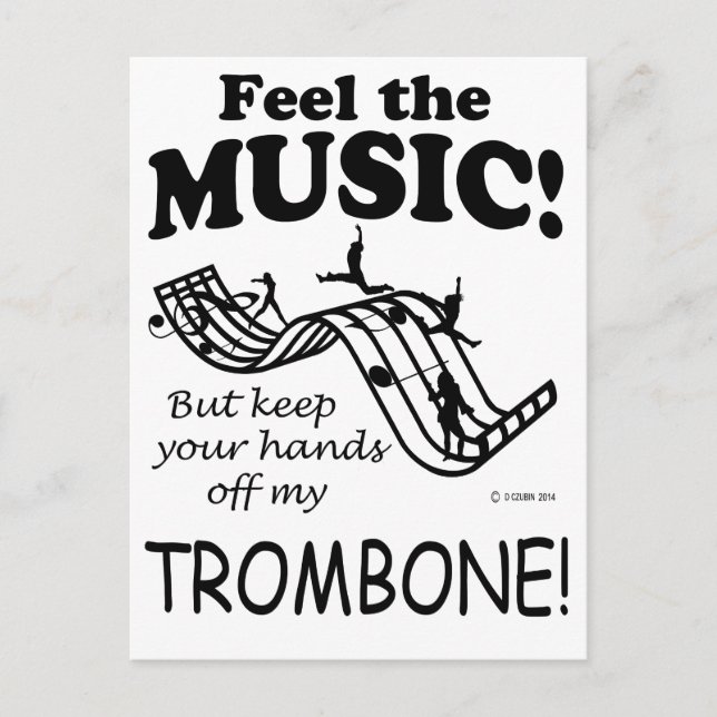 Carte Postale Trombone Sent La Musique (Devant)