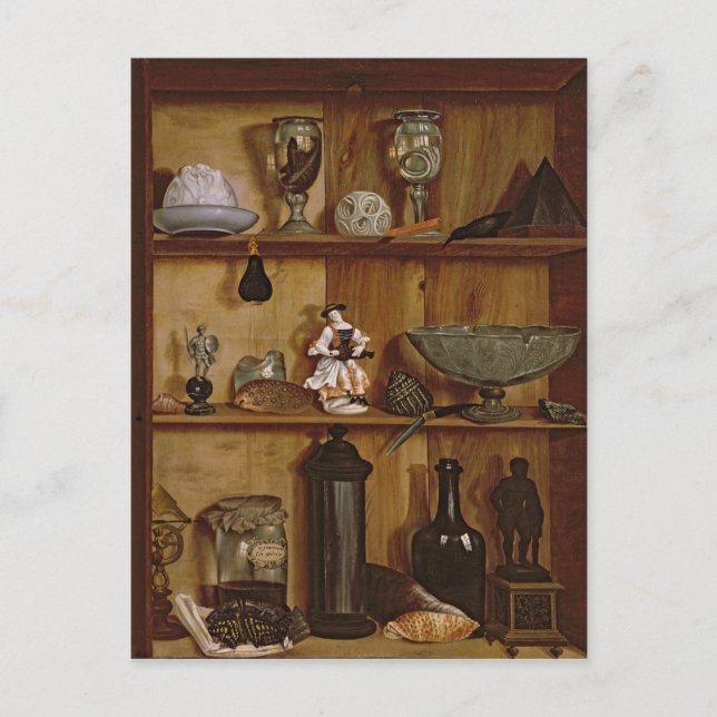 Carte Postale Trompe l'Oeil avec une Statuette d'Hercules (Devant)