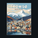 Carte Postale Tromso Norvège Travel Art Vintage<br><div class="desc">Conception de déplacement vectoriel rétro Tromso. Tromsø est une ville de la municipalité de Tromsø dans le comté de Troms,  en Norvège.</div>