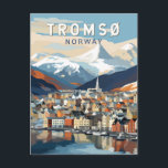 Carte Postale Tromso Norvège Travel Art Vintage<br><div class="desc">Conception de déplacement vectoriel rétro Tromso. Tromsø est une ville de la municipalité de Tromsø dans le comté de Troms,  en Norvège.</div>