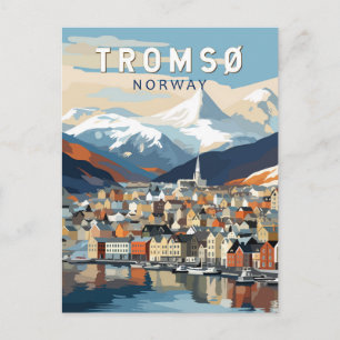 Carte Postale Tromso Norvège Travel Art Vintage