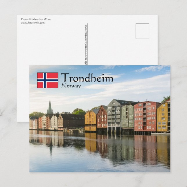 Carte Postale Trondheim Norvège (Devant / Derrière)