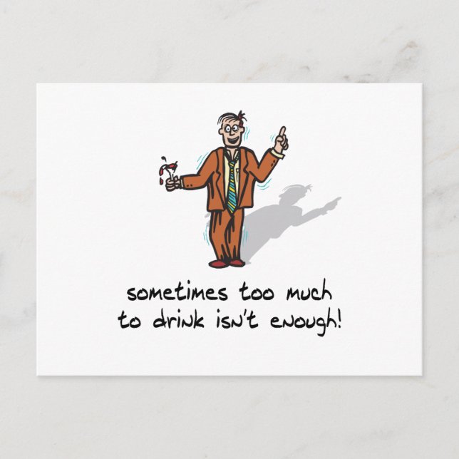 Carte Postale Trop À Boire (Devant)