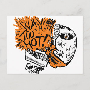 Carte Postale TROP CHAUD ! crâne de dessin animé