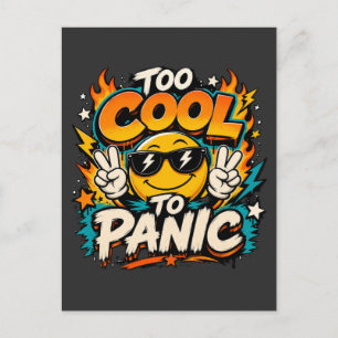 Carte Postale Trop Cool Pour Paniquer Dessin Drôle De Sourire Gr
