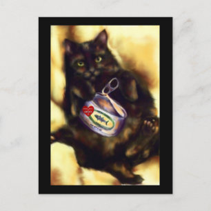 Carte postale Trop de thon (chat)