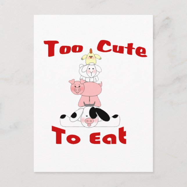 Carte Postale trop mignon pour manger (Devant)