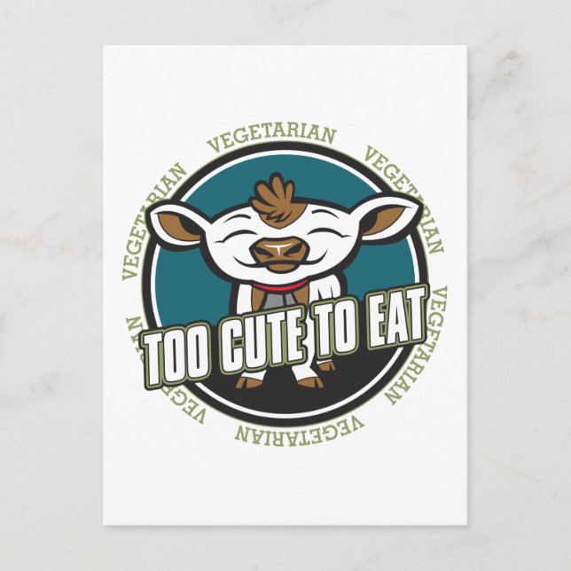 Carte Postale Trop mignon pour manger de la vache (Devant)