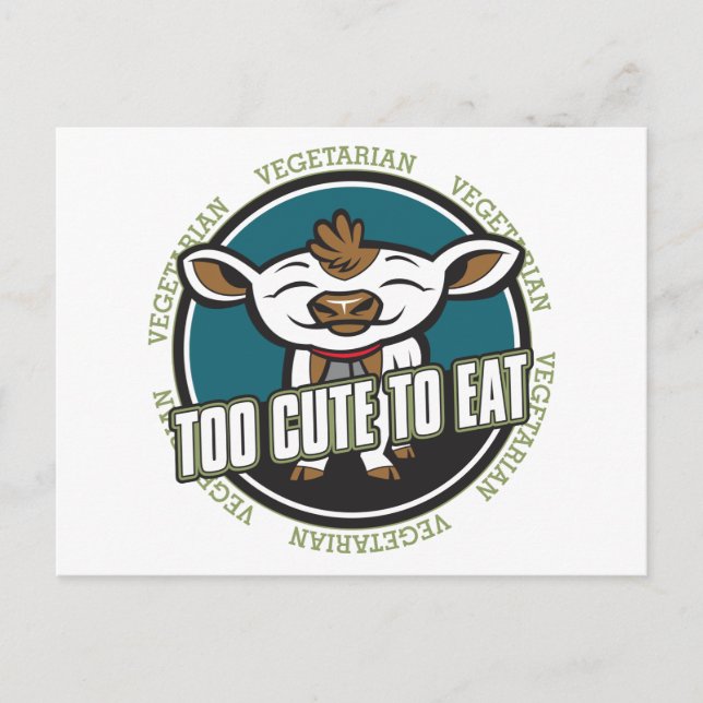 Carte Postale Trop mignon pour manger de la vache (Devant)