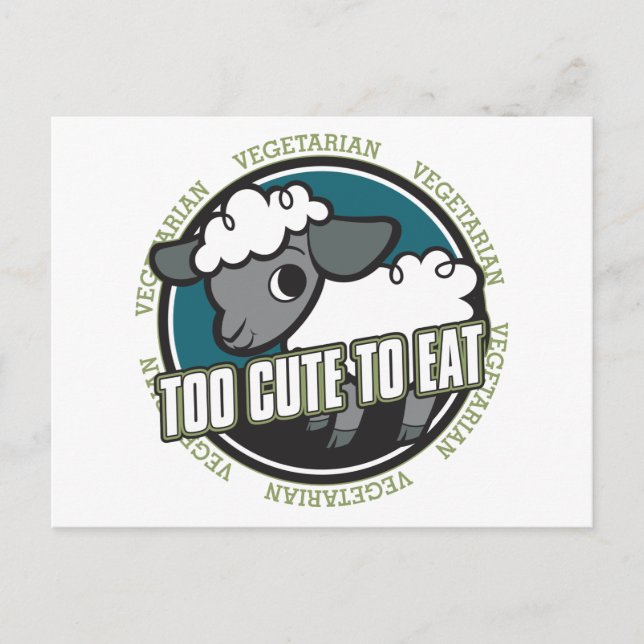 Carte Postale Trop mignon pour manger du mouton (Devant)