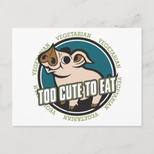 Carte Postale Trop mignon pour manger le cochon