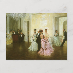 Carte Postale Trop tôt par James Tissot, art victorien Vintage