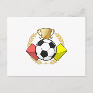 Carte Postale Trophée de football rouge et jaune