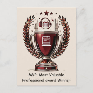 Carte Postale Trophée de salutation MVP de la Journée des profes