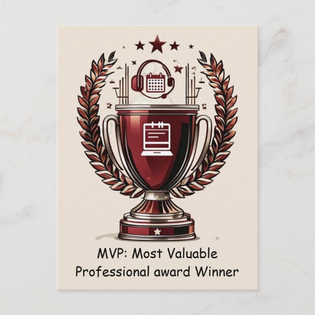 Carte Postale Trophée de salutation MVP de la Journée des profes (Devant)